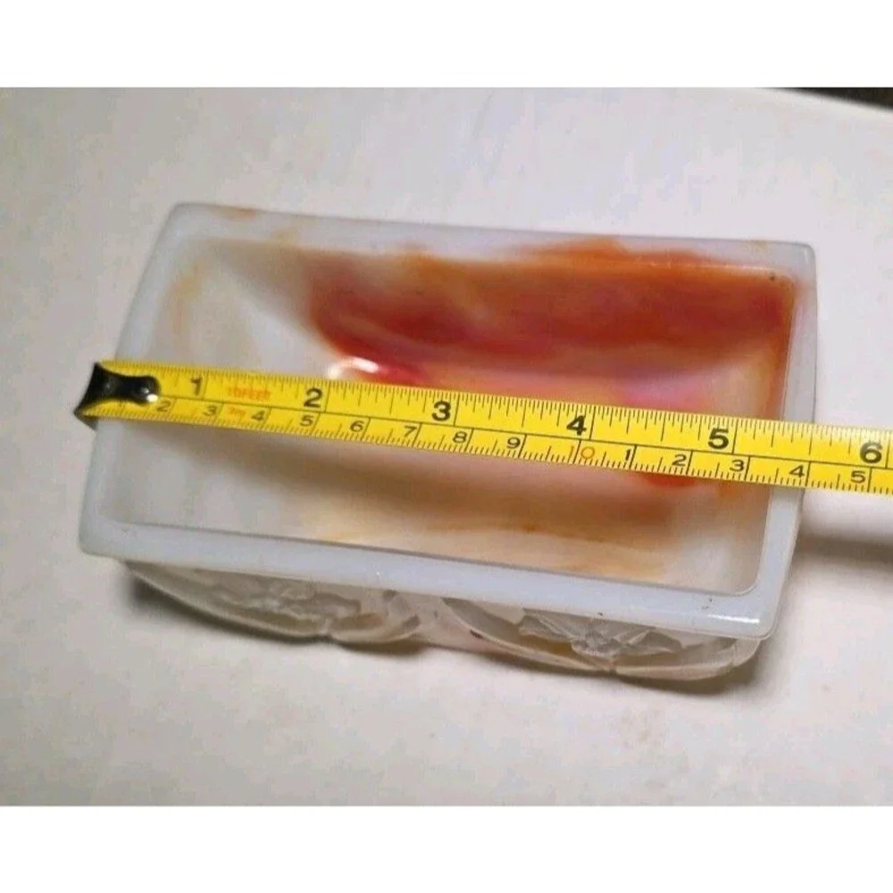 Vintage Akro Agate Slag Glass Planter Bowl Dish Vase Pot Multi Swirl